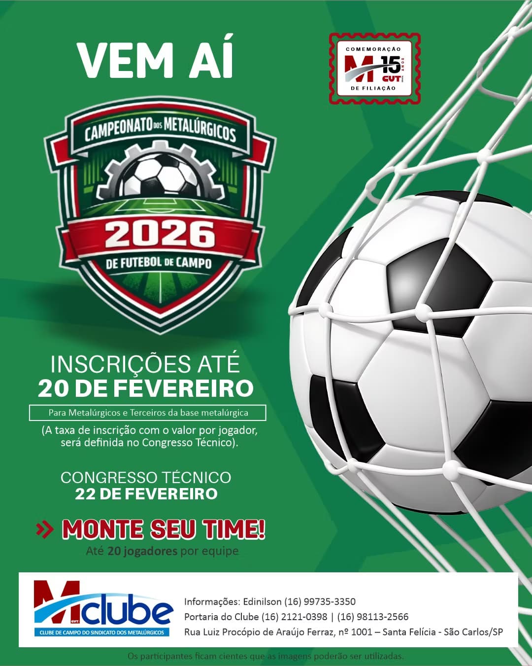 INSCRIÇÕES ABERTAS: Sindicato lança Campeonato dos Metalúrgicos 2026