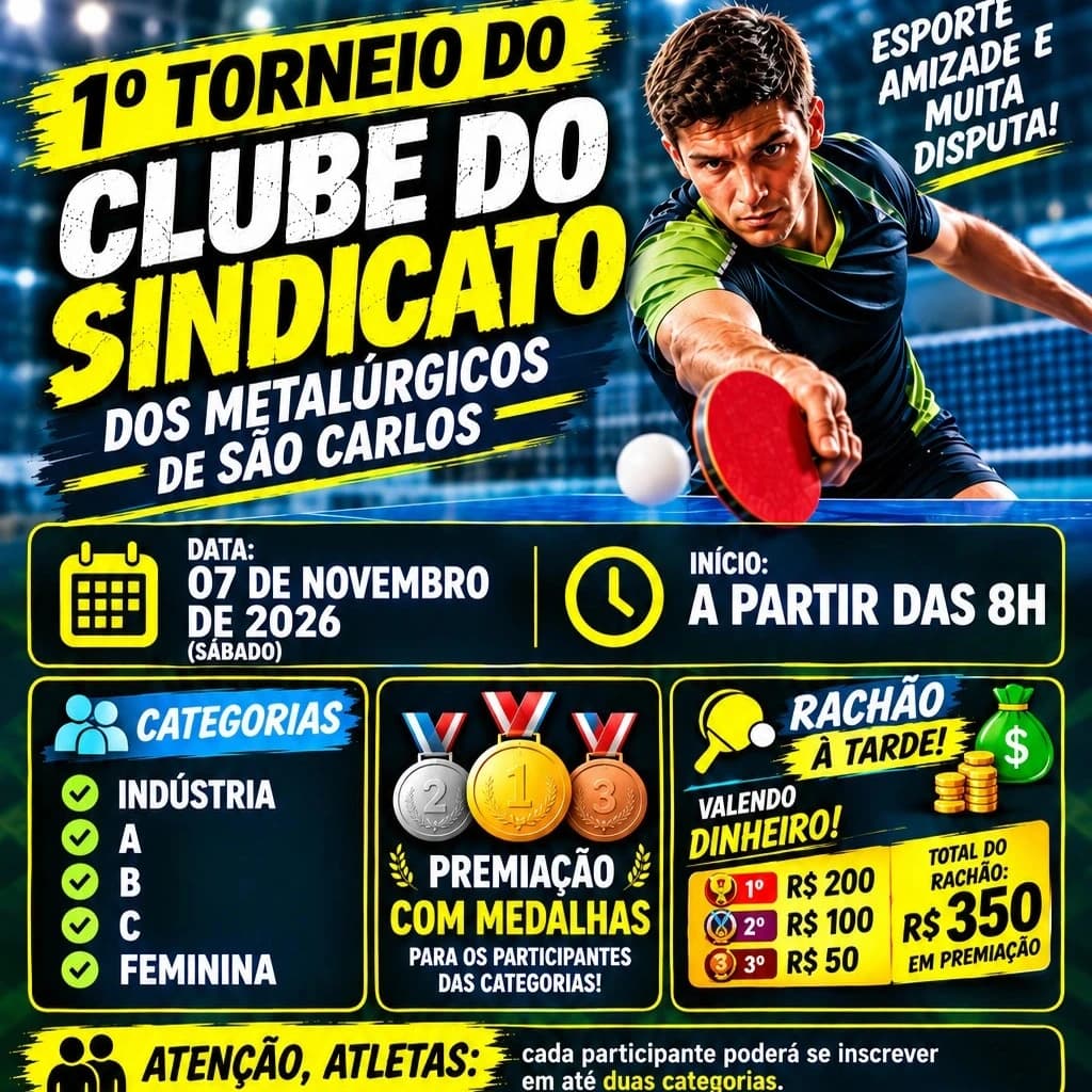 1º TORNEIO DE TÊNIS DE MESA DOS METALÚRGICOS
